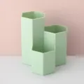 Hellgrüner hexagonaler, mehrstufiger Stifthalter und Kosmetikpinsel-Aufbewahrungsbox. - Grün