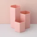 Rosa hexagonaler multifunktionaler Stiftehalter als Make-up Pinsel Organizer und Schreibtisch Box. - Rosa