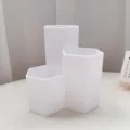 Weißer sechseckiger Stiftehalter Schreibtisch Organizer Make-up Pinsel Aufbewahrungsbox - Weiß