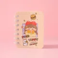 Taccuino tascabile a spirale con disegno animato carino mini blocco note per studenti - Piccolo ghiottone arancione