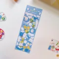 Schattig laser cartoon sticker vel, glanzende planner sticker voor waterfles deco - Konijntje Ijsblokje