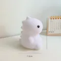 Graziosa luce notturna di dinosauro in silicone bianco, lampada da comodino per bambini. - Dinosauro Bianco