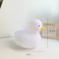 Luce notturna in silicone a forma di anatra bianca, lampada da comodino per bambini. - Anatra bianca grande