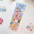 Leuke laser cartoon Guka stickerblad met schattige dieren en bloemmotieven voor journal. - Varken En Konijn Bloemenwinkel