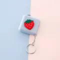 Mini cinta métrica de fresa llavero bonito, regla flexible portátil para la cintura. - Fresa