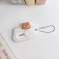 Bonito cuchillo utilitario pequeno en forma de nube con dije de oso para papeleria portatil - Oso Blanco