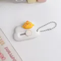 Mini cúter portátil bonito con diseño de pollito nube y cadena para la escuela - Pollito Blanco