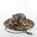 Camouflage bucket hat wide brim outdoor fishing sun hat with adjustable windproof strap - No.5 Suede