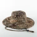 Camo wide brim bucket hat for outdoor fishing, sun protection and large head size fit. - No.6 Canvas