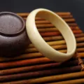 Synthetic imitation ivory resin bangle bracelet classic single circle jewelry accessory for women - Flat Small / Ivory