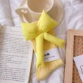 Yellow 3D Stuffed Bow Ribbed Slouch Socks Cute Casual Kawaii Aesthetic Winter Warm Hosiery - One Size (EU 34-39) / Yellow Sock Yellow Bow