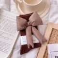 Brown slouch socks with 3D bow, cozy cotton winter socks for women variant style. - One Size (EU 34-39) / Caramel Sock Caramel Bow