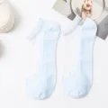 Chaussettes transparentes en cristal pour femmes, fines chaussettes d'été coton semelle. - Taille Unique (EU 34-39) / Bleu