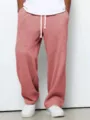 Lockere Waffelstrick Freizeithose für Damen und Herren, bequeme Streetwear Jogginghose. - S / Rosa