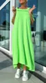 Damen lässiges loses langes Kleid, hellgrünes ärmelloses Trägerkleid für den Sommer. - XS / Grasgrün