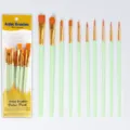 Set de 10 pinceles de artista con pelo de nailon para pintura al agua óleo y acrílico. - Verde