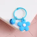 Llavero con colgante de flor azul con campana bonito color caramelo anillo de metal accesorio bolso - Flor De Campana Azul