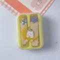 Lindo juego de cortaúñas portátil para mujeres, herramientas de manicura hogareñas con caja. - Amarillo tierno