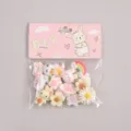 Bunte Cartoon DIY Harz Charms süße Tier Blume Flachrücken Cabochons für Handyhülle Deko - Weiß