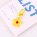 Schattige gele bloem sleutelhanger met rode kern snoepkleur tas charm stijlvol leuk - Geel