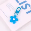 Blauwe bloem sleutelhanger schattige snoepkleur tas hanger sleutelring stijlvol mooi - Blauw