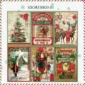 Vintage Weihnacht Aufkleber Set, retro Weihnachtsmann und Rentier Sticker für Tagebuch DIY. - SDCM-01