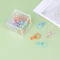 Set di fermagli per carta a forma di fiore cavo colorato con scatola trasparente - Fiori Colorati