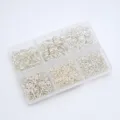 Detail of 6-grid silver open jump rings set, multi-size DIY jewelry accessories kit. - Silver