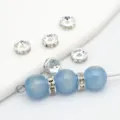 Accessori per gioielli fai da te perline distanziatrici in cristallo per braccialetti. - Diametro 4mm / Argento