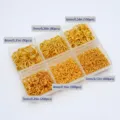 DIY jewelry making supplies, 6-grid assorted gold jump rings in sizes 3mm to 8mm for crafts. - Gold