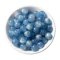 Perle tonde in resina blu sabbie mobili stellate per accessori di gioielli fai da te. - 10mm (Foro circa 2mm) 10 Pz/Confezione / Blu