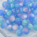 Detail shot of iridescent resin cat-eye round beads for DIY handmade jewelry accessories - Style 8