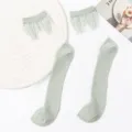 Summer women ice silk glass lace short socks light green breathable cotton bottom variant - One Size (EU 34-39) / Green
