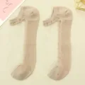 Summer transparent sheer women boat socks breathable cotton bottom thin casual short socks - One Size 34-39 / Khaki