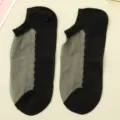 Summer transparent breathable crystal silk women boat socks with cotton bottom solid socks - One Size 34-39 / Black with Black Silk