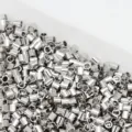 Silver metallic crimp tubes spacer beads for DIY bracelet jewelry making, durable metal findings. - Crimp Beads 1.5x1mm / Copper Plated With Genuine Platinum