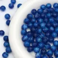 Perline tonde di vetro blu glitterate stellate per accessori braccialetto telefono fai-da-te - 10mm / Pianeta Blu