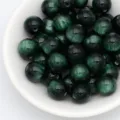Perline di resina verde scuro occhio di gatto sfuse per braccialetti fai da te accessori gioielli - Verde Scuro