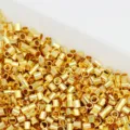 Gold plated metal crimp beads spacer tubes for DIY bracelet making and jewelry accessories. - Crimp Beads 1.5x1mm / Copper Plated 18K Real Gold