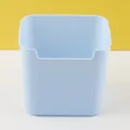 Hellblaue Desktop-Aufbewahrungsbox, Kunststoff-Stiftehalter und Schreibwaren-Organizer. - Blau