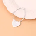 Metall Herz Backfarbe Anhänger Perlenkette Schlüsselanhänger Mode Accessoire Tasche - Weiß