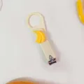 Cortauñas lindo de plátano de dibujos animados, herramienta de manicura portátil de acero. - Plátano Blanco