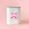 Cute cartoon rabbit multi-functional desktop pen holder and makeup brush storage box. - Bunny