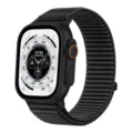 Nahaufnahme der Details des robusten, gewebten alpinen Schlaufen-Smartwatch-Armbands. - 38/40/41mm / 02# Schwarz