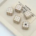 Perline sfuse quadrate in acrilico a quadretti fai da te braccialetto collana catena telefono - Quadri Cachi