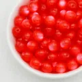 Perline occhio di gatto in resina rossa per braccialetti fai da te accessori per la creazione. - 8 mm / dimensione del foro circa 1,6 mm / Rosso