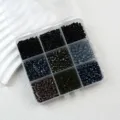 Mischung Glasperlen Set im Sortierkasten fuer DIY handgemachte Armbhaenger und Schmuck - Schwarzes Neun-Felder-Muster