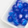Perline occhi di gatto effetto gelatina 12mm, dettaglio per bracciali artigianali e ciondoli fai-da-te. - 4. Blu profondo da sogno