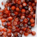 4mm glass glazed round beads colorful patterned loose beads for DIY bracelet necklace. - 100颗装 (4mm) / Orange & Black Floral Beads