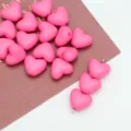 Pink heart acrylic loose beads for DIY jewelry making, phone chain, and handmade accessories. - Pink and Red